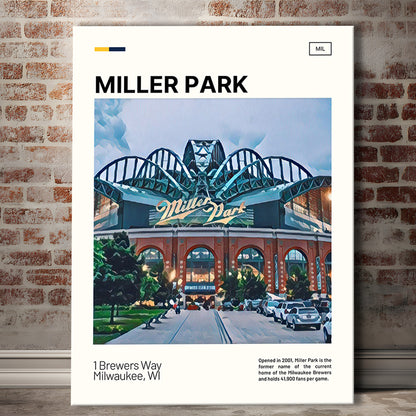 Miller Park Print, Milwaukee Brewers Stadium Canvas Art, Fan Gifts, Sport Art, Canvas Print Wall Art