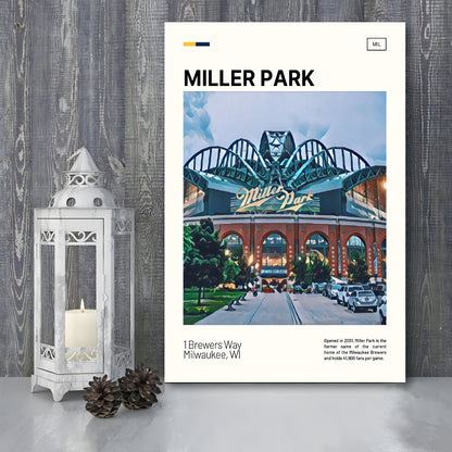 Miller Park Print, Milwaukee Brewers Stadium Canvas Art, Fan Gifts, Sport Art, Canvas Print Wall Art