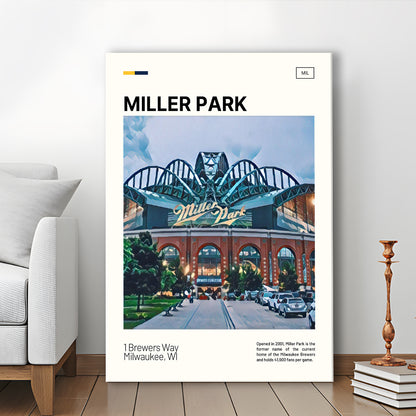 Miller Park Print, Milwaukee Brewers Stadium Canvas Art, Fan Gifts, Sport Art, Canvas Print Wall Art