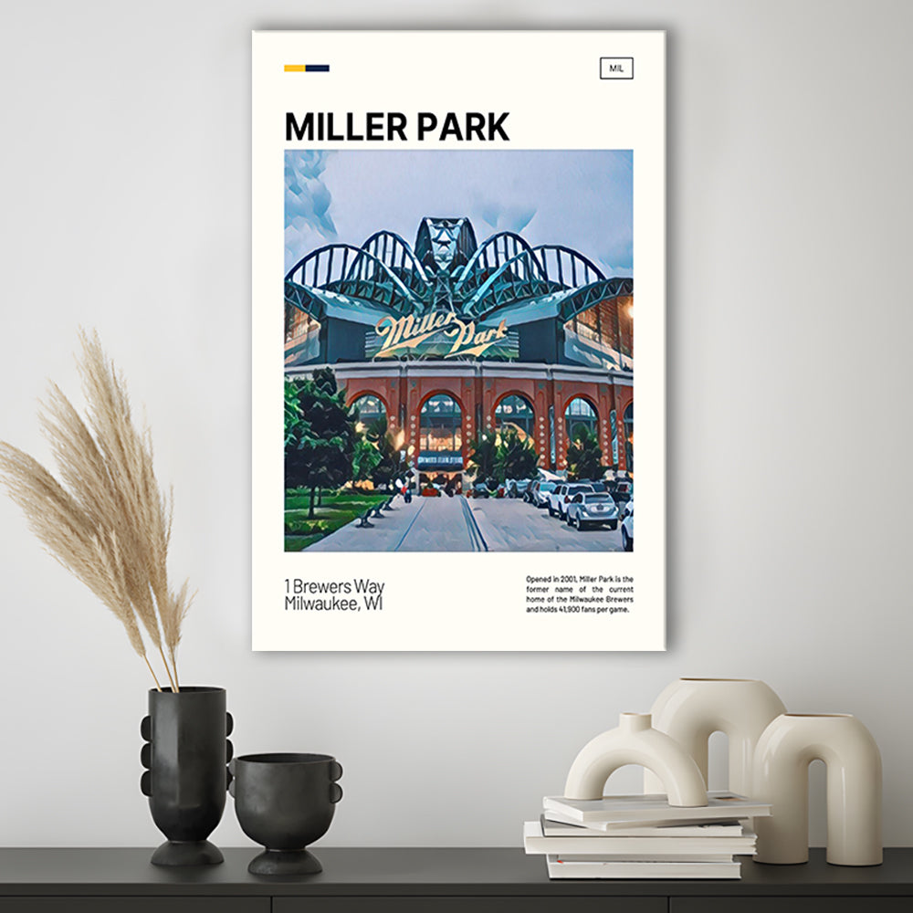Miller Park Print, Milwaukee Brewers Stadium Canvas Art, Fan Gifts, Sport Art, Canvas Print Wall Art