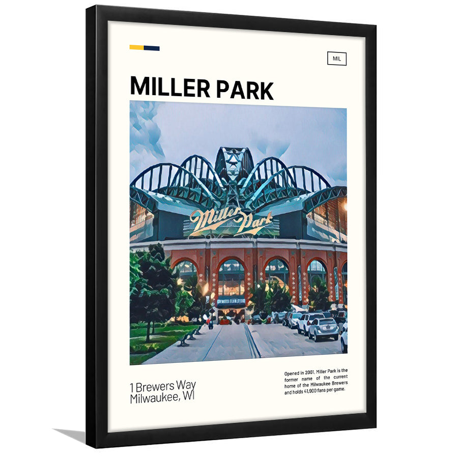 Miller Park Print, Milwaukee Brewers Stadium Art, Gifts for him, Sport Art, Framed Art Print Wall Decor