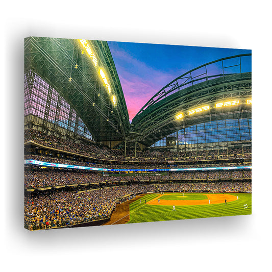 Miller Park Stadium, Stadium Canvas, Sport Art, Gift for him, Man Cave Decor, Art Print, Canvas Print Wall Art