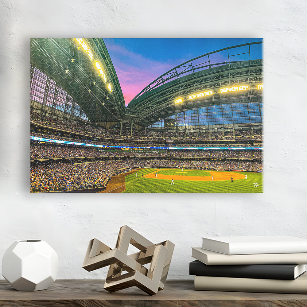 Miller Park Stadium, Stadium Canvas, Sport Art, Gift for him, Man Cave Decor, Art Print, Canvas Print Wall Art