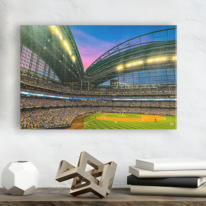 Miller Park Stadium, Stadium Canvas, Sport Art, Gift for him, Man Cave Decor, Art Print, Canvas Print Wall Art