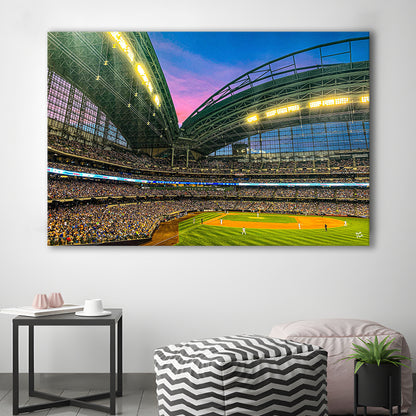 Miller Park Stadium, Stadium Canvas, Sport Art, Gift for him, Man Cave Decor, Art Print, Canvas Print Wall Art