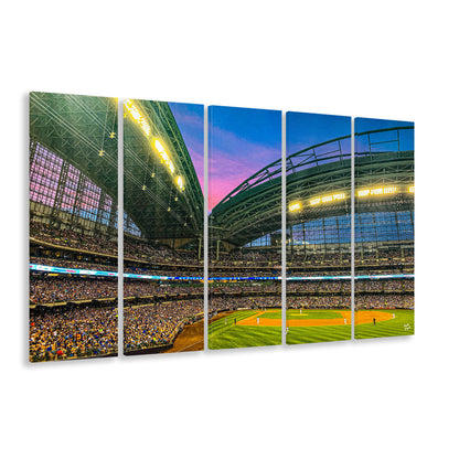 Miller Park Stadium, Stadium Canvas, Sport Art, 5 Panel B, Extra Large Canvas, Canvas Print Wall Art