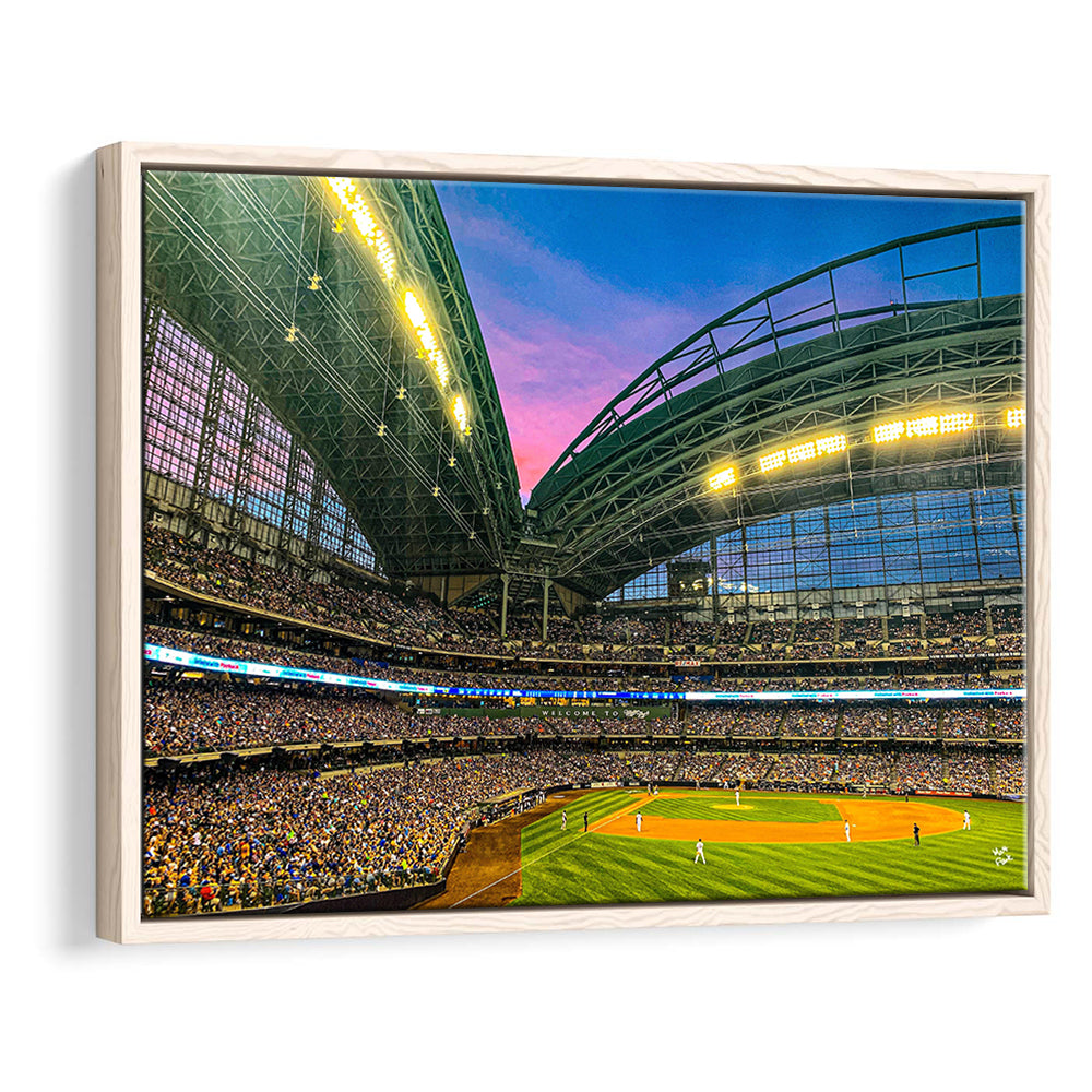 Miller Park Stadium, Stadium Canvas, Sport Art, Framed Canvas Print Wall Art, Floating Frame