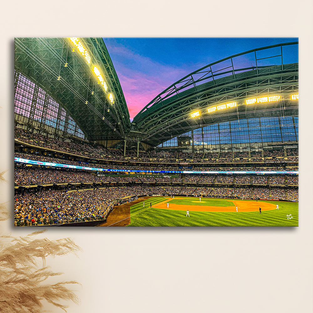 Miller Park Stadium, Stadium Canvas, Sport Art, Gift for him, Man Cave Decor, Art Print, Canvas Print Wall Art
