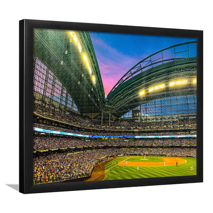 Miller Park Stadium, Stadium Canvas, Sport Art, Gift for him, Framed Art Print Wall Decor, Picture Framed