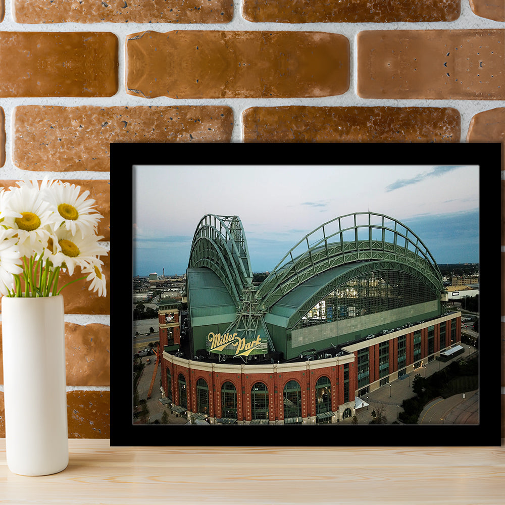 Miller Park Stadium in Milwaukee, Stadium Canvas, Sport Art, Gift for him, Framed Art Print Wall Decor, Picture Framed