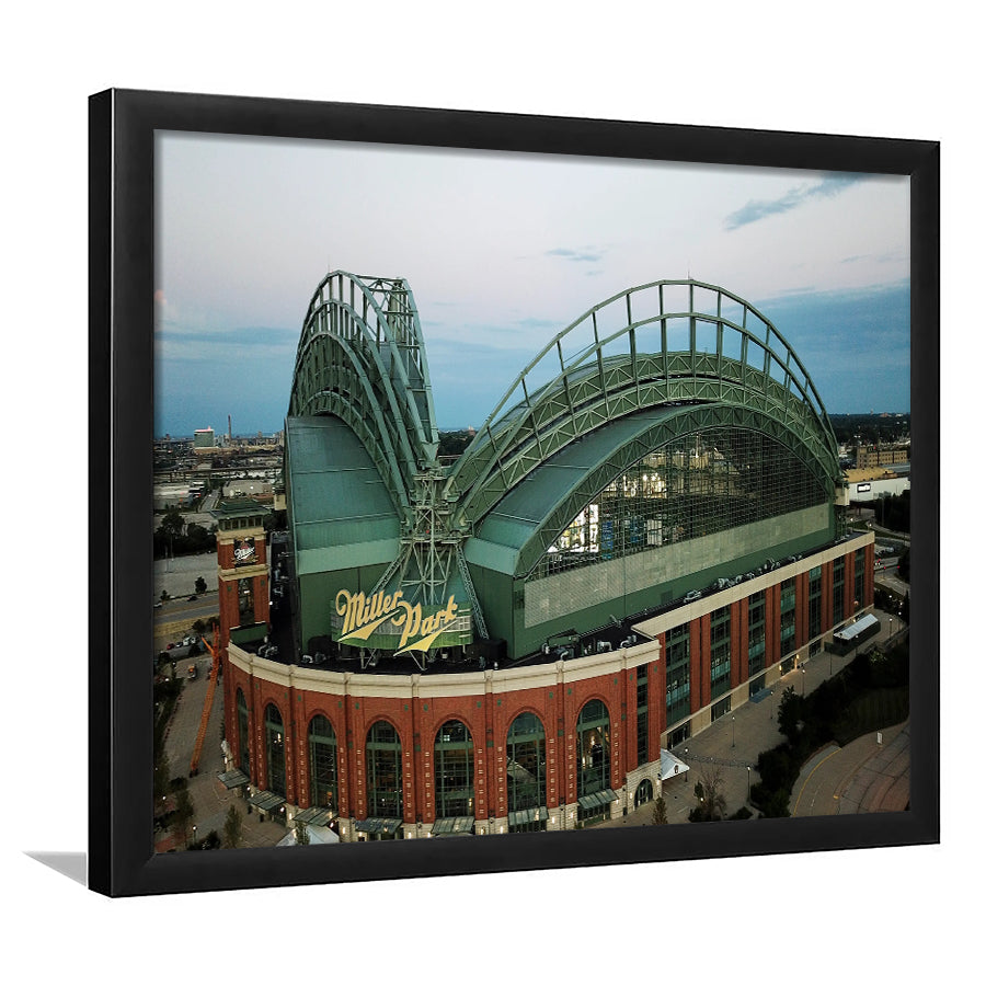 Miller Park Stadium in Milwaukee, Stadium Canvas, Sport Art, Gift for him, Framed Art Print Wall Decor, Picture Framed