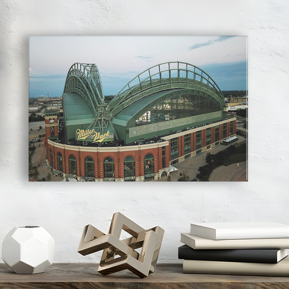 Miller Park Stadium in Milwaukee, Stadium Canvas, Sport Art, Gift for him, Man Cave Decor, Art Print, Canvas Print Wall Art