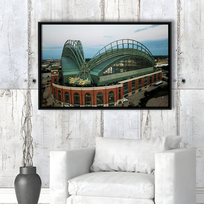 Miller Park Stadium in Milwaukee, Stadium Canvas, Sport Art, Framed Canvas Print Wall Art, Floating Frame