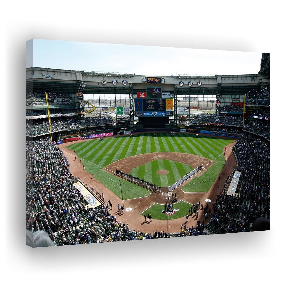 Miller Park at Bleacher View, Stadium Canvas, Sport Art, Gift for him, Man Cave Decor, Art Print, Canvas Print Wall Art