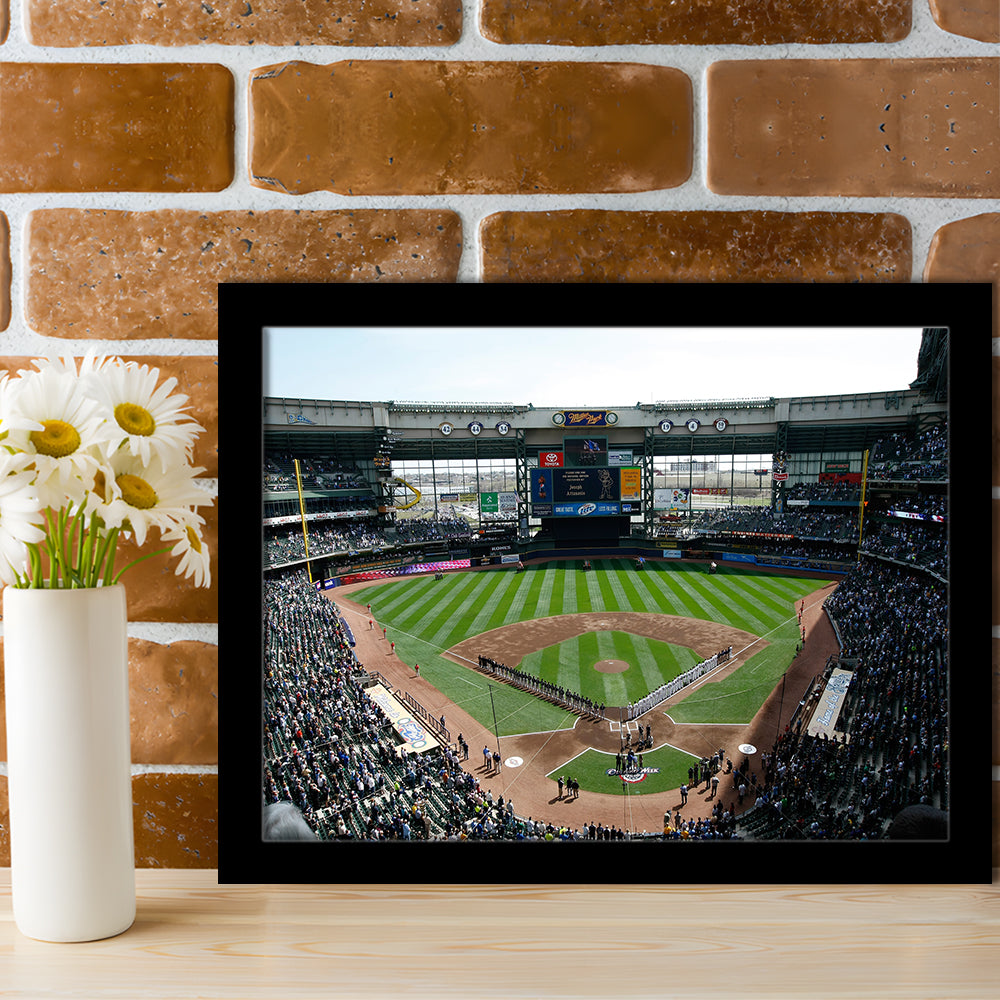 Miller Park at Bleacher View, Stadium Canvas, Sport Art, Gift for him, Framed Art Print Wall Decor, Picture Framed