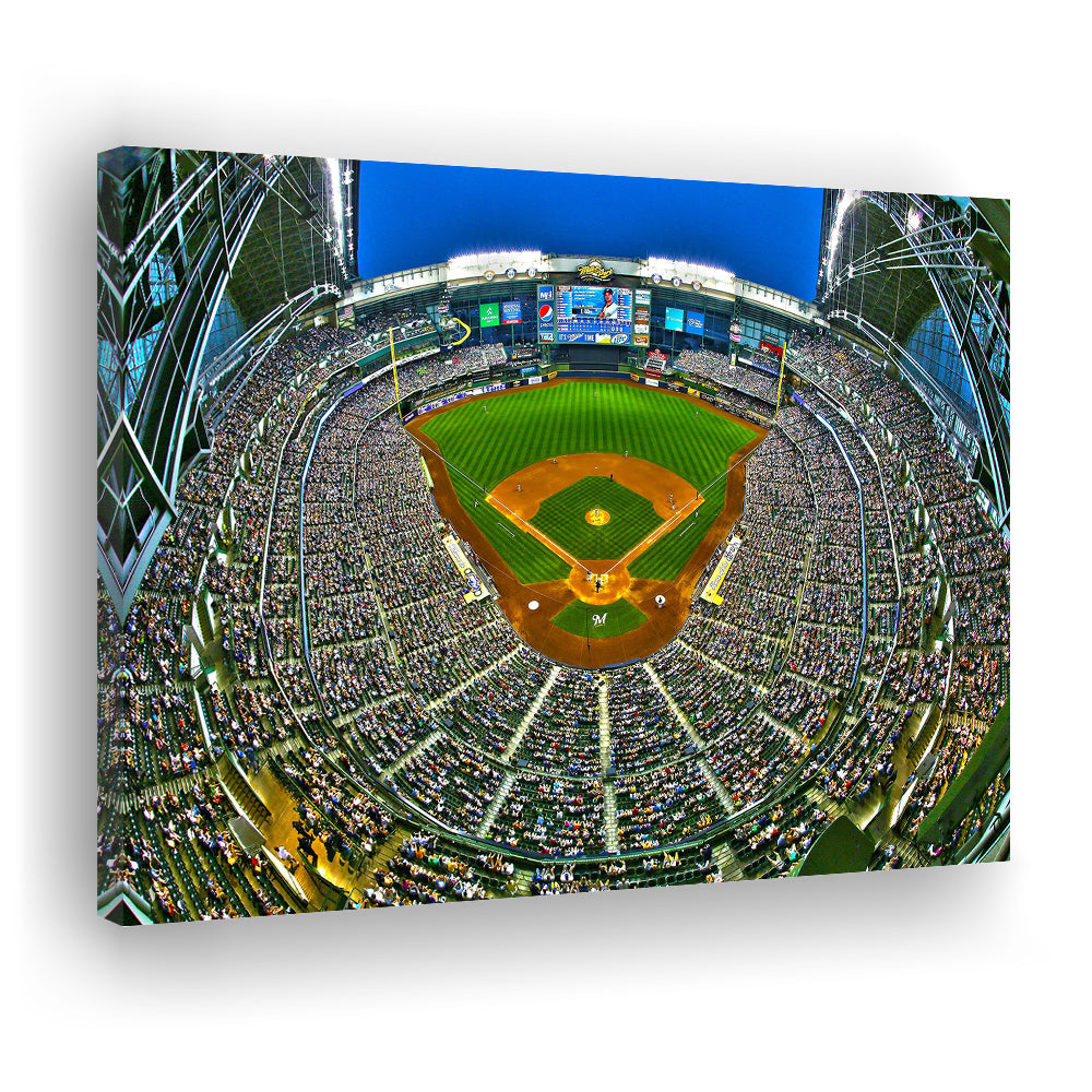 Miller Park in Wisconsin, Stadium Canvas, Sport Art, Gift for him, Man Cave Decor, Art Print, Canvas Print Wall Art