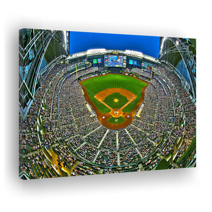 Miller Park in Wisconsin, Stadium Canvas, Sport Art, Gift for him, Man Cave Decor, Art Print, Canvas Print Wall Art