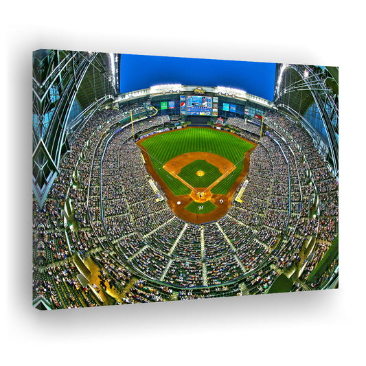 Miller Park in Wisconsin, Stadium Canvas, Sport Art, Gift for him, Man Cave Decor, Art Print, Canvas Print Wall Art