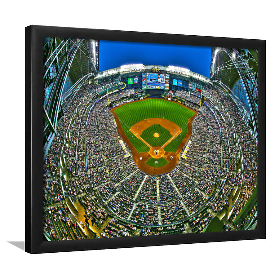 Miller Park in Wisconsin, Stadium Canvas, Sport Art, Gift for him, Framed Art Print Wall Decor, Picture Framed