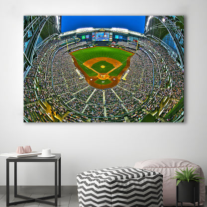 Miller Park in Wisconsin, Stadium Canvas, Sport Art, Gift for him, Man Cave Decor, Art Print, Canvas Print Wall Art