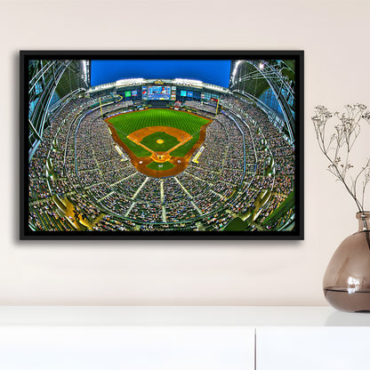 Miller Park in Wisconsin, Stadium Canvas, Sport Art, Framed Canvas Print Wall Art, Floating Frame