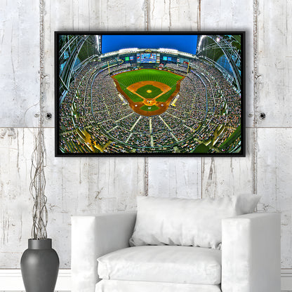 Miller Park in Wisconsin, Stadium Canvas, Sport Art, Framed Canvas Print Wall Art, Floating Frame