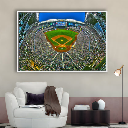 Miller Park in Wisconsin, Stadium Canvas, Sport Art, Framed Canvas Print Wall Art, Floating Frame