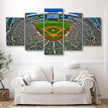 Miller Park in Wisconsin, Stadium Canvas, Sport Art, Gift for him, 5 Panel, Large Canvas, Canvas Print Wall Art