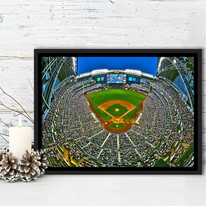 Miller Park in Wisconsin, Stadium Canvas, Sport Art, Framed Canvas Print Wall Art, Floating Frame