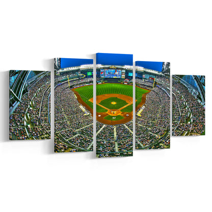 Miller Park in Wisconsin, Stadium Canvas, Sport Art, Gift for him, 5 Panel, Large Canvas, Canvas Print Wall Art