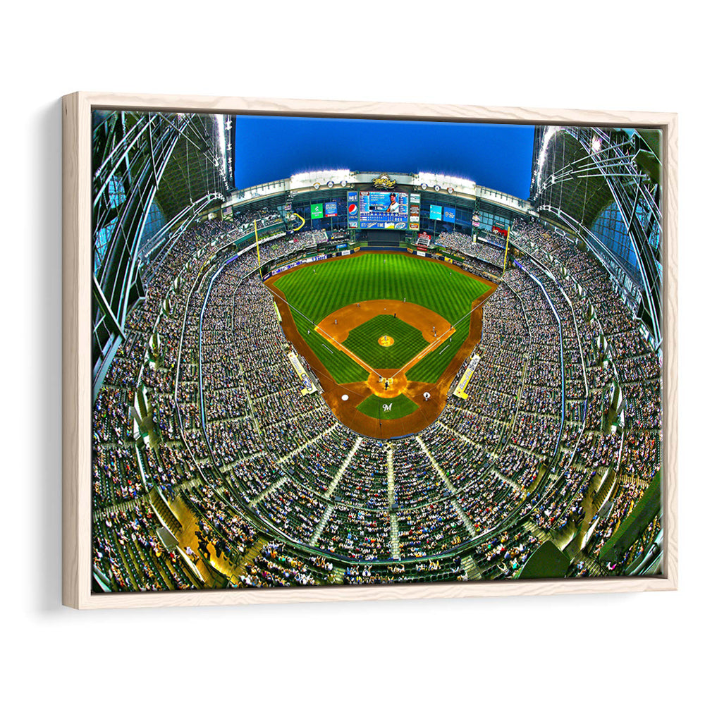 Miller Park in Wisconsin, Stadium Canvas, Sport Art, Framed Canvas Print Wall Art, Floating Frame