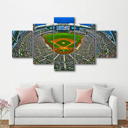 Miller Park in Wisconsin, Stadium Canvas, Sport Art, Gift for him, 5 Panel, Large Canvas, Canvas Print Wall Art