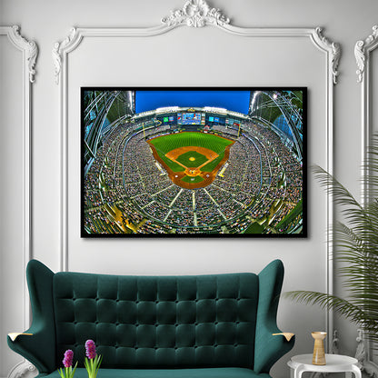 Miller Park in Wisconsin, Stadium Canvas, Sport Art, Gift for him, Framed Art Print Wall Decor, Picture Framed