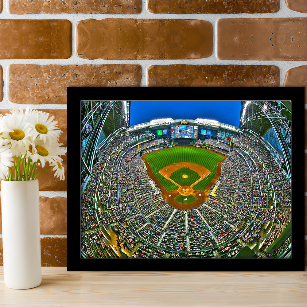 Miller Park in Wisconsin, Stadium Canvas, Sport Art, Gift for him, Framed Art Print Wall Decor, Picture Framed