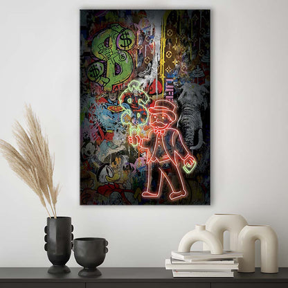 Million Dollar Ice cream, Neon Sign Effect, Canvas Print, Luxury Wall Art Decor, Modern Art
