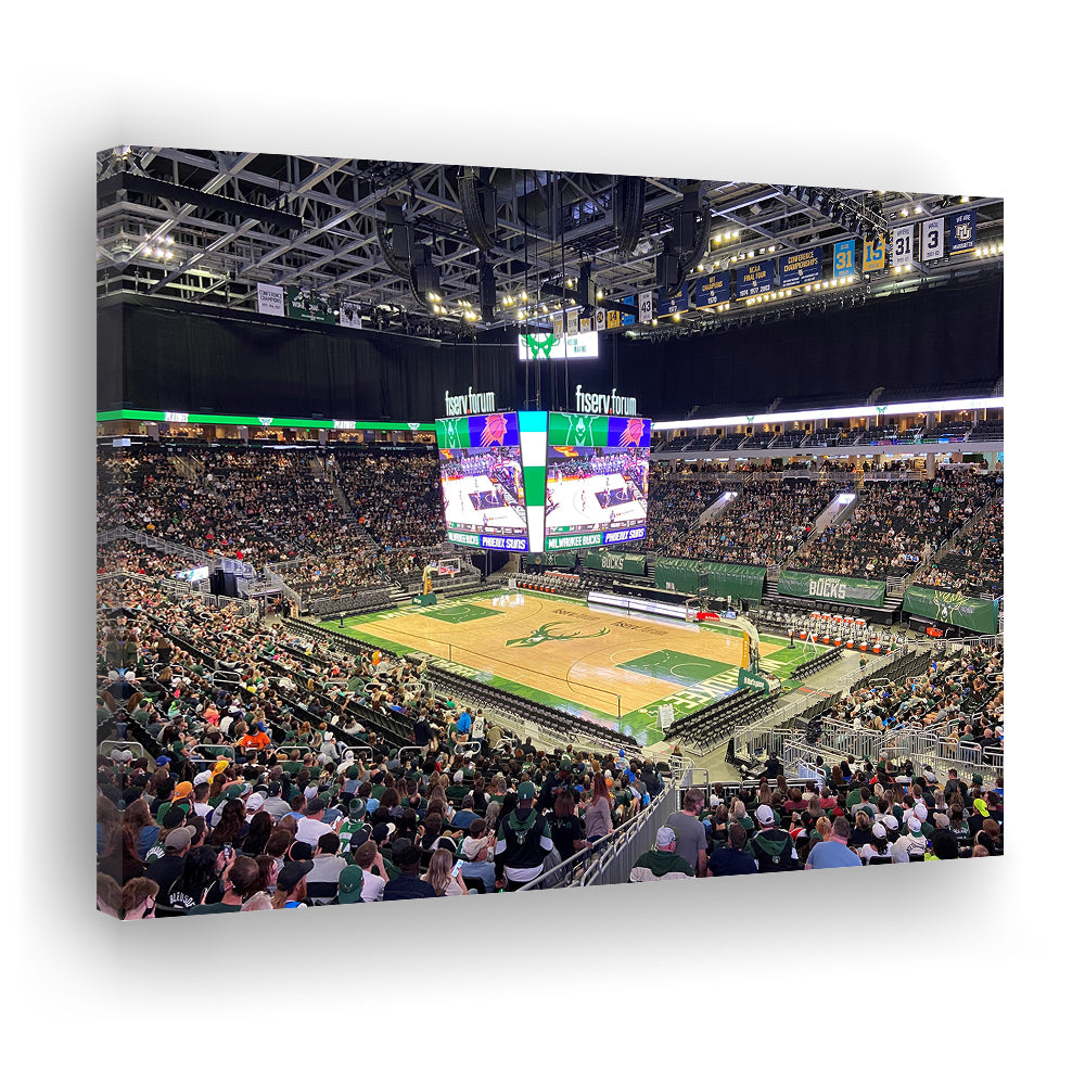 Milwaukee Bucks Fiserv Arena, Stadium Canvas, Sport Art, Gift for him, Man Cave Decor, Art Print, Canvas Print Wall Art