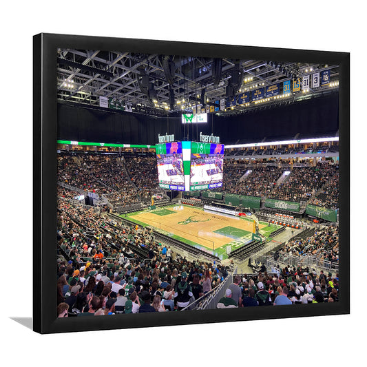 Milwaukee Bucks Fiserv Arena, Stadium Canvas, Sport Art, Gift for him, Framed Art Print Wall Decor, Picture Framed