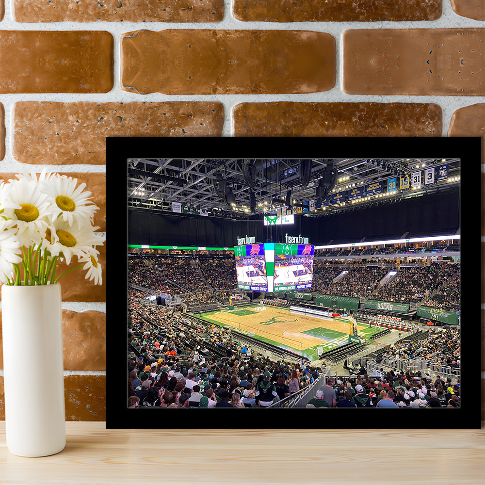 Milwaukee Bucks Fiserv Arena, Stadium Canvas, Sport Art, Gift for him, Framed Art Print Wall Decor, Picture Framed