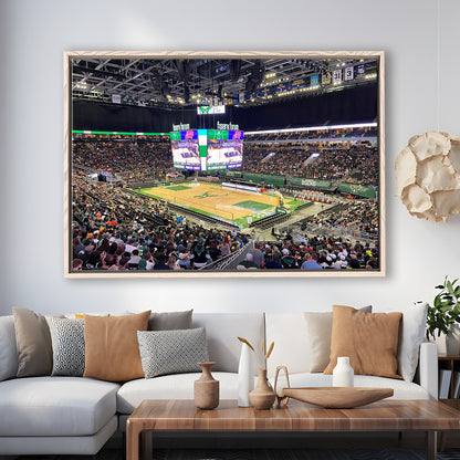 Milwaukee Bucks Fiserv Arena, Stadium Canvas, Sport Art, Framed Canvas Print Wall Art, Floating Frame