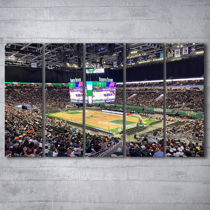 Milwaukee Bucks Fiserv Arena, Stadium Canvas, Sport Art, 5 Panel B, Extra Large Canvas, Canvas Print Wall Art