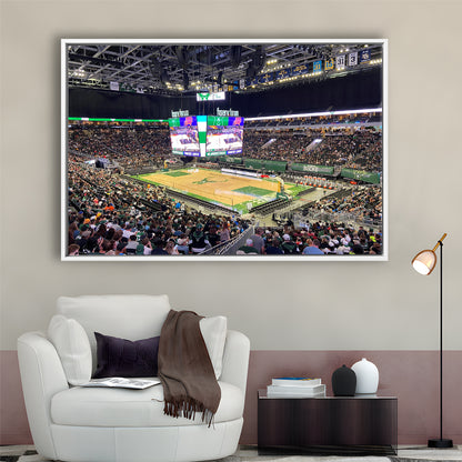 Milwaukee Bucks Fiserv Arena, Stadium Canvas, Sport Art, Framed Canvas Print Wall Art, Floating Frame