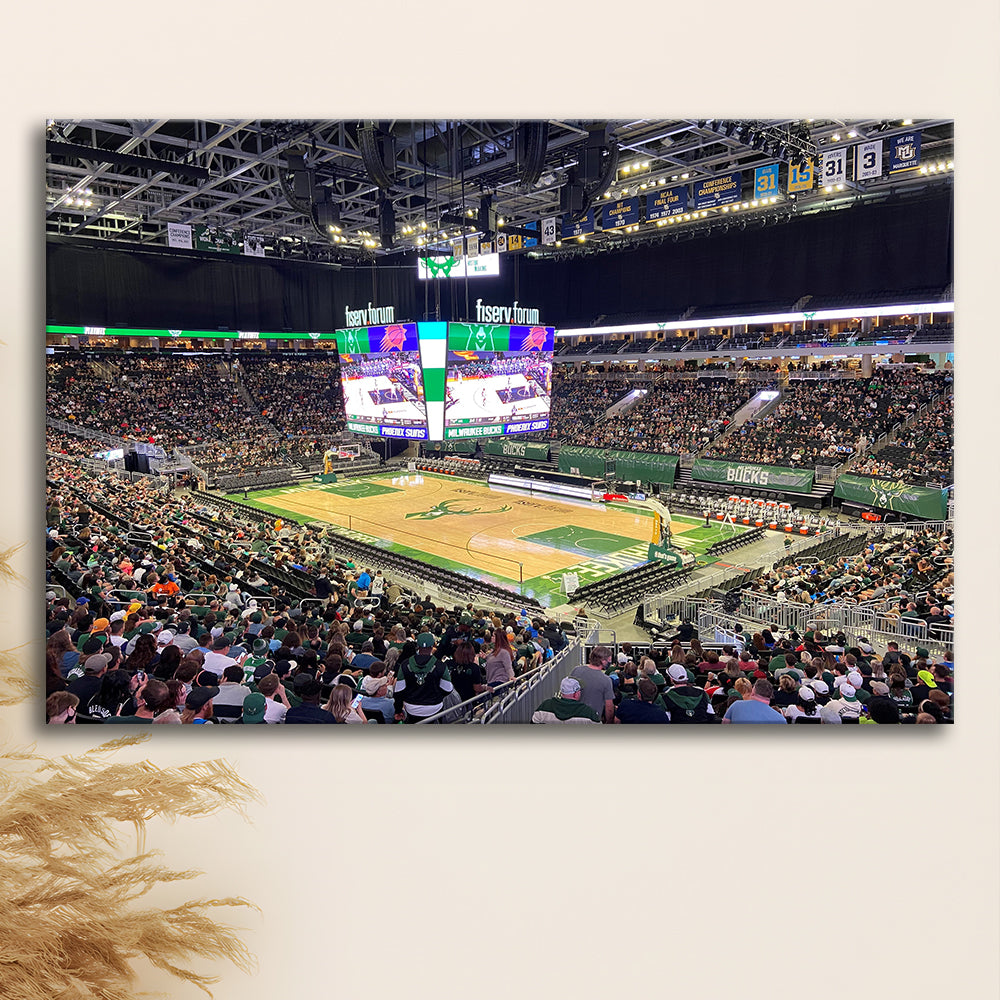 Milwaukee Bucks Fiserv Arena, Stadium Canvas, Sport Art, Gift for him, Man Cave Decor, Art Print, Canvas Print Wall Art