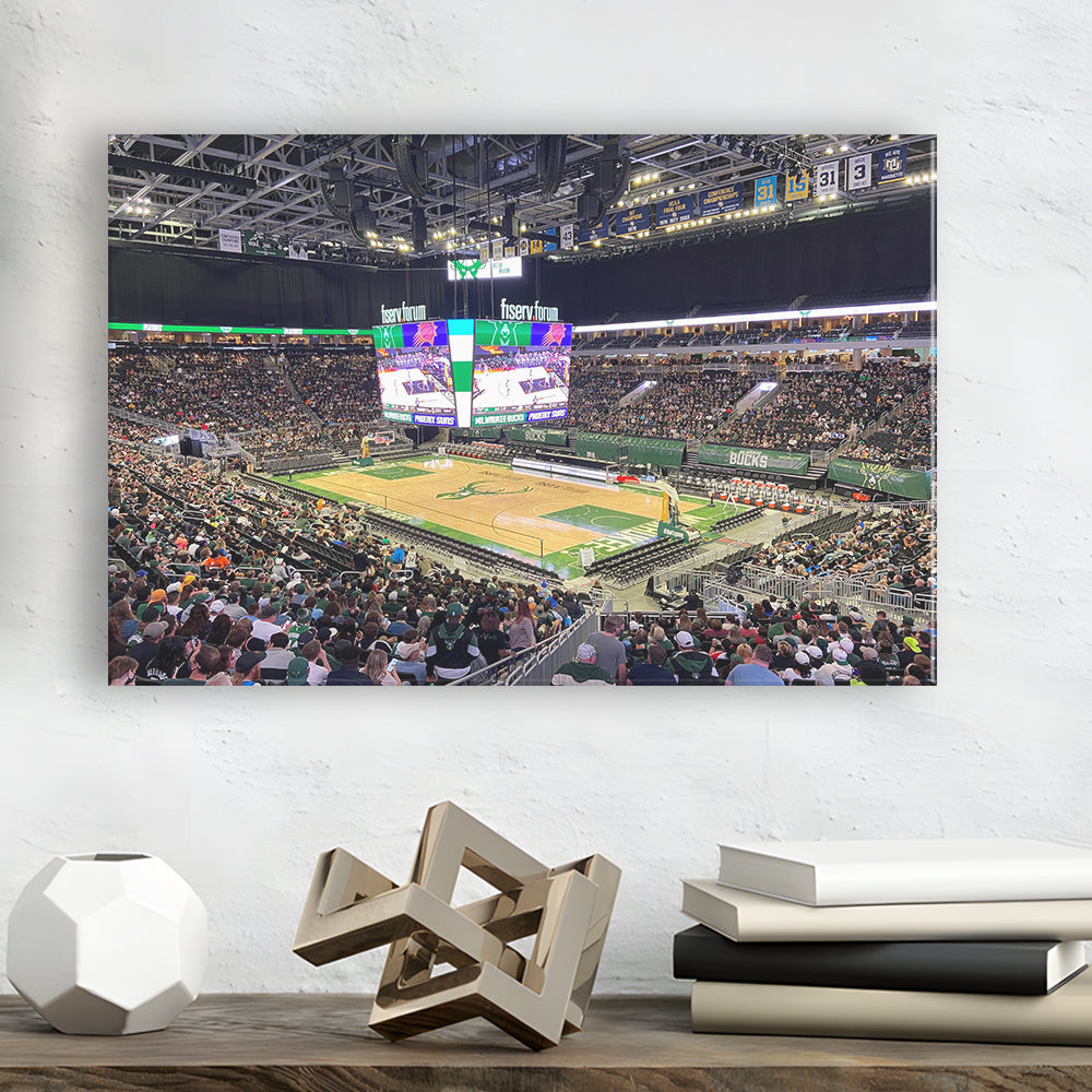 Milwaukee Bucks Fiserv Arena, Stadium Canvas, Sport Art, Gift for him, Man Cave Decor, Art Print, Canvas Print Wall Art