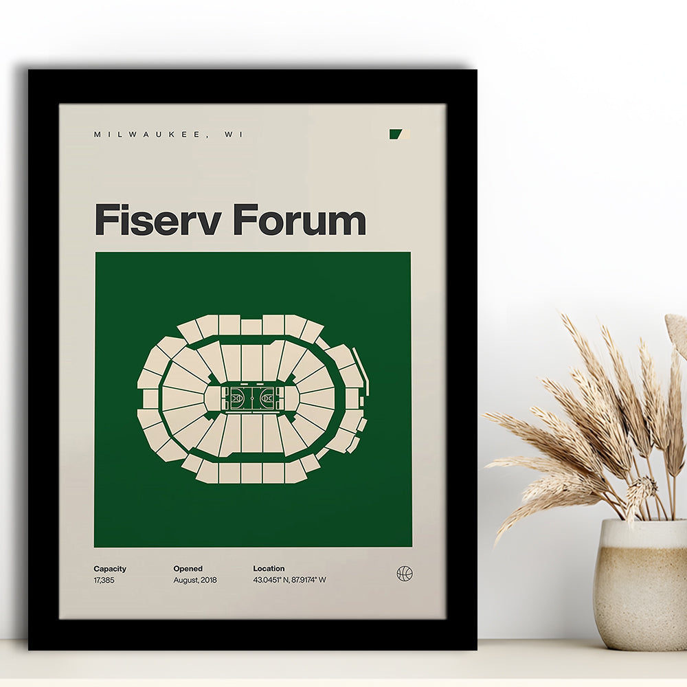 Milwaukee Bucks Stadium Print, Fiserv Forum Stadium Print, Gifts for him, Sport Art, Framed Art Print Wall Decor