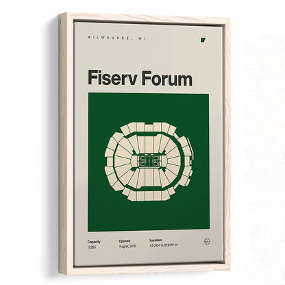 Milwaukee Bucks Stadium Print, Fiserv Forum Stadium Print, Man Cave Gift, Floating Framed Canvas Print Wall Art