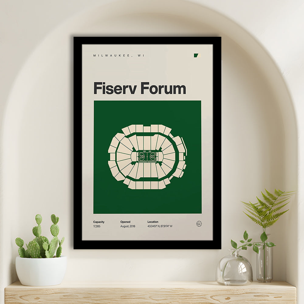 Milwaukee Bucks Stadium Print, Fiserv Forum Stadium Print, Gifts for him, Sport Art, Framed Art Print Wall Decor
