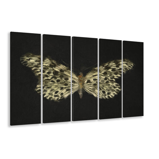 Minimalist Butterfly Wings 5 Panels Canvas Print Wall Art, Vintage Butterfly Oil Painting Antique Botanical Nursery Wall Decor
