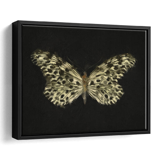 Minimalist Butterfly Wings Framed Canvas Print Wall Art, Vintage Butterfly Oil Painting Antique Botanical Nursery Wall Decor