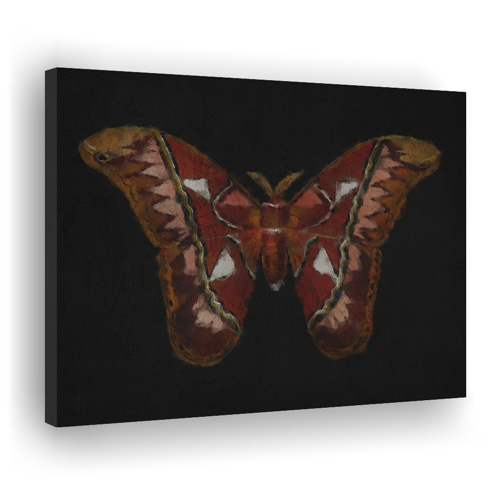 Minimalist Monarch Butterfly Canvas Print Wall Art, Vintage Butterfly Oil Painting Antique Botanical