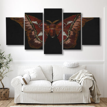 Minimalist Monarch Butterfly Mixed Canvas Print Wall Art, Vintage Butterfly Oil Painting Antique Botanical